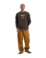 The Santa Cruz Mens Winkowski Surf Front Crew Sweatshirt in Washed Black