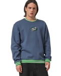 The Santa Cruz Mens Global Oval Dot Front Sweatshirt in Heritage Blue