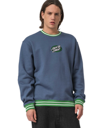 The Santa Cruz Mens Global Oval Dot Front Sweatshirt in Heritage Blue