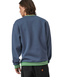 The Santa Cruz Mens Global Oval Dot Front Sweatshirt in Heritage Blue