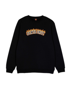 The Santa Cruz Mens Burnt Collegiate Sweatshirt in Black
