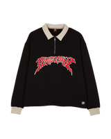 The Santa Cruz Mens Out Of Time Strip 1/4 Zip Sweatshirt in Black