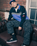 Podium 1/4 Zip Sweatshirt in Black & Sapphire