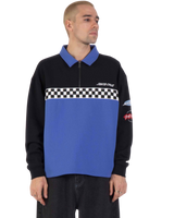 The Santa Cruz Mens Podium 1/4 Zip Sweatshirt in Black & Sapphire