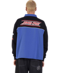 The Santa Cruz Mens Podium 1/4 Zip Sweatshirt in Black & Sapphire