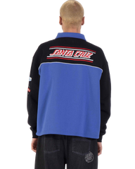 The Santa Cruz Mens Podium 1/4 Zip Sweatshirt in Black & Sapphire
