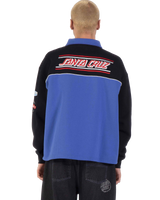 The Santa Cruz Mens Podium 1/4 Zip Sweatshirt in Black & Sapphire