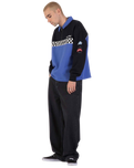 The Santa Cruz Mens Podium 1/4 Zip Sweatshirt in Black & Sapphire
