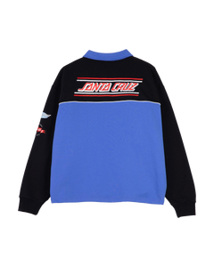 The Santa Cruz Mens Podium 1/4 Zip Sweatshirt in Black & Sapphire
