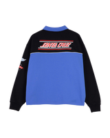 The Santa Cruz Mens Podium 1/4 Zip Sweatshirt in Black & Sapphire