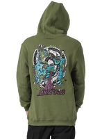 The Santa Cruz Mens Roskopp Dissect Strip Hoodie in Dark Moss