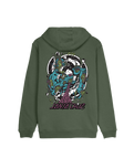 The Santa Cruz Mens Roskopp Dissect Strip Hoodie in Dark Moss