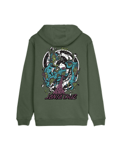 The Santa Cruz Mens Roskopp Dissect Strip Hoodie in Dark Moss