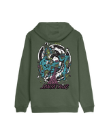 The Santa Cruz Mens Roskopp Dissect Strip Hoodie in Dark Moss