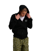 The Santa Cruz Mens Wooten Duo Zip Hoodie in Black