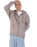 The Santa Cruz Mens Classic Strip Fade Zip Hoodie in Warm Grey