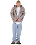 The Santa Cruz Mens Classic Strip Fade Zip Hoodie in Warm Grey