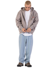 The Santa Cruz Mens Classic Strip Fade Zip Hoodie in Warm Grey