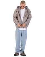 The Santa Cruz Mens Classic Strip Fade Zip Hoodie in Warm Grey