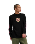 The Santa Cruz Mens Wagon Dot Front Long Sleeve T-Shirt in Black