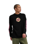 The Santa Cruz Mens Wagon Dot Front Long Sleeve T-Shirt in Black