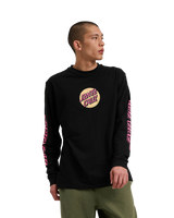 The Santa Cruz Mens Wagon Dot Front Long Sleeve T-Shirt in Black