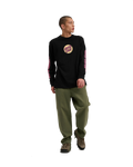 The Santa Cruz Mens Wagon Dot Front Long Sleeve T-Shirt in Black