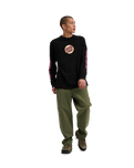 The Santa Cruz Mens Wagon Dot Front Long Sleeve T-Shirt in Black