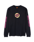 The Santa Cruz Mens Wagon Dot Front Long Sleeve T-Shirt in Black