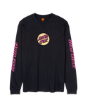 The Santa Cruz Mens Wagon Dot Front Long Sleeve T-Shirt in Black