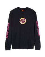 The Santa Cruz Mens Wagon Dot Front Long Sleeve T-Shirt in Black