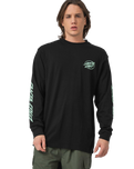The Santa Cruz Mens Cyber Dot Long Sleeve T-Shirt in Black