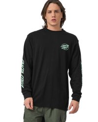 The Santa Cruz Mens Cyber Dot Long Sleeve T-Shirt in Black