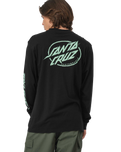 The Santa Cruz Mens Cyber Dot Long Sleeve T-Shirt in Black