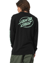 The Santa Cruz Mens Cyber Dot Long Sleeve T-Shirt in Black