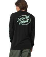The Santa Cruz Mens Cyber Dot Long Sleeve T-Shirt in Black