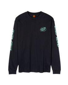 The Santa Cruz Mens Cyber Dot Long Sleeve T-Shirt in Black