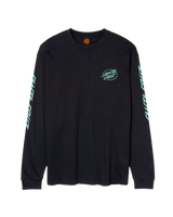 The Santa Cruz Mens Cyber Dot Long Sleeve T-Shirt in Black