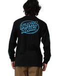 The Santa Cruz Mens Mono Vertigo Dot Long Sleeve T-Shirt in Black