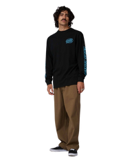 The Santa Cruz Mens Mono Vertigo Dot Long Sleeve T-Shirt in Black
