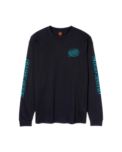 The Santa Cruz Mens Mono Vertigo Dot Long Sleeve T-Shirt in Black
