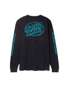 The Santa Cruz Mens Mono Vertigo Dot Long Sleeve T-Shirt in Black