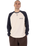 The Santa Cruz Mens Classic Strip Raglan Long Sleeve T-Shirt in Wax Paper & Midnight Blue