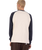 The Santa Cruz Mens Classic Strip Raglan Long Sleeve T-Shirt in Wax Paper & Midnight Blue