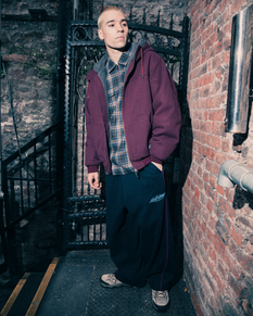 Pinstripe Wide Leg Joggers in Black