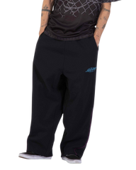 The Santa Cruz Mens Pinstripe Wide Leg Joggers in Black
