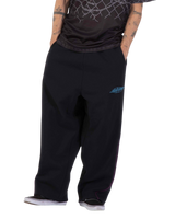 The Santa Cruz Mens Pinstripe Wide Leg Joggers in Black