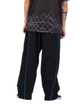 The Santa Cruz Mens Pinstripe Wide Leg Joggers in Black