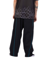 The Santa Cruz Mens Pinstripe Wide Leg Joggers in Black