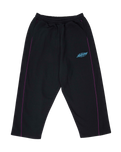The Santa Cruz Mens Pinstripe Wide Leg Joggers in Black